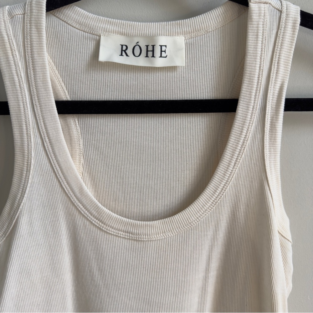 Rohe Cream Fine Rib Scoop Neck Tank - Picture 8 of 11
